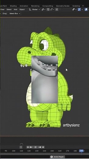 3d Crocodile Cartoon Modeling #blender #blender3d
