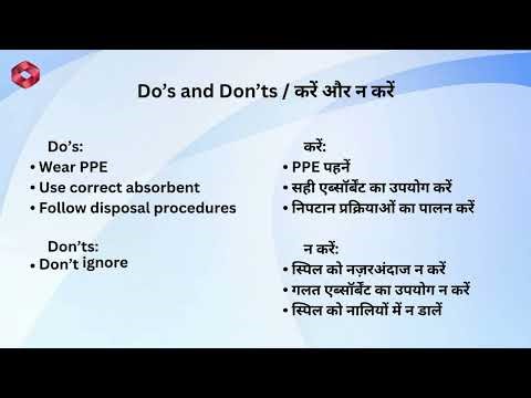 Spill Kit / Correct Use स्पिल किट सही उपयोग