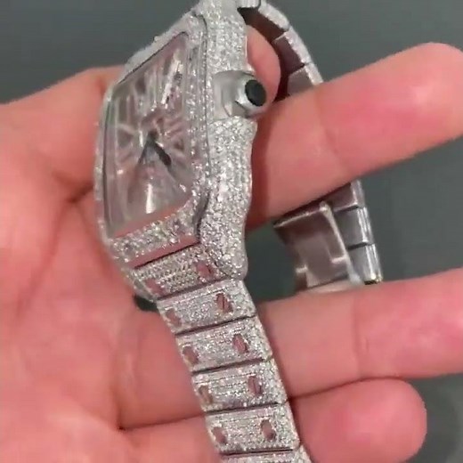 Moissanite Cartier Watch - Skeleton Iced Out VVS Diamond Watch