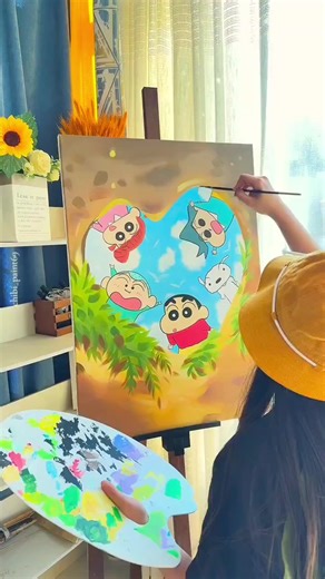 Acrylic Painting | Crayon Shin-chan This world is broken and dilapidated, potatoes are patched and repaired #MyRandomDrawings #CrayonShinchan #AcrylicPainting #CrayonShinChanAnime