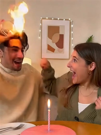 From Birthday Kiss to Fire Chaos 🔥😂 #BirthdayFail #CoupleGoalsGoneWrong #EpicFailMoment #ComedyChaos #ViralTikTok