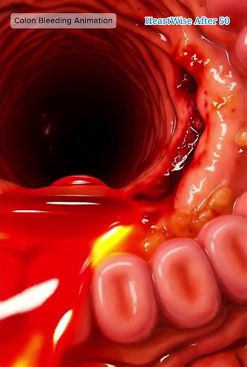 Medical Animation of Colon Bleeding and Intestinal Damage Visualization #anatomy #shorts