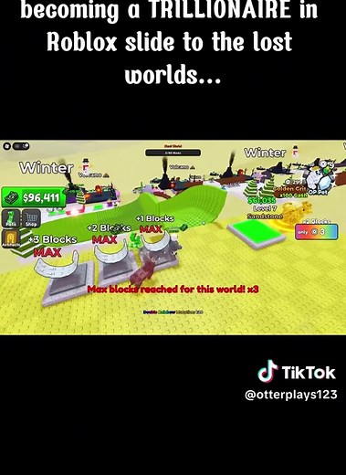 becoming a trillionaire in Roblox slide to the lost worlds... #gaming #gamingontiktok #robloxgaming #otter #roblox