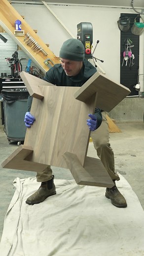 Blacktail Studio on Instagram: "Finishing a table base with lots of corners"