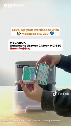Organize smarter with MEGABOX! 📂✨ Keep your documents, files, and essentials neatly stored with this sleek, easy-glide drawer. Perfect for home or office!👉 Get your MEGABOX today at DIY Hardware and declutter in style! #DIYHardware #DIYForYourHome #AOneStopShopForEveryHome #fyp #fypシ #foryou