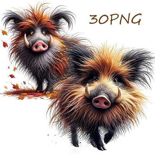 Wild Boar Clipart – 30 PNG Transparent Backgrounds, Cute Boar Illustrations, Digital Download - Etsy