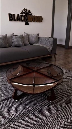 A Glass Table That Transforms from Square to Round in Seconds #design #table