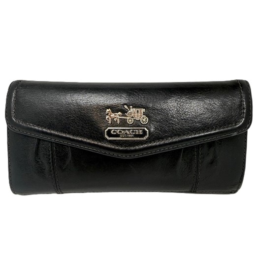 Coach Madison Black Leather Wallet Clutch Checkbook Style 43218 - Etsy