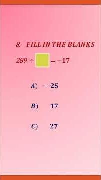 DIVISION OF INTEGERS - INTERMEDIATE LEVEL #education #exam