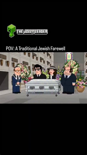 The Jolly Leader | In this satirical clip, we see a humorous take on the customs and stereotypes surrounding a Jewish funeral. The scene opens with a group of... | Instagram
