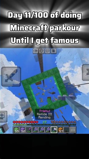Day 11 Minecraft Parkour 🔥 (Gets HARDER Every Day!) #minecraft #mlgclutch #minecraftyoutuber #shorts