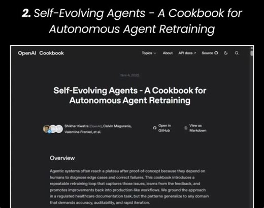 OpenAI just released their new framework for self-evolving autonomous agents — but here’s the wild part: Integrated Wellness built this into the Integrated Matrix from day one. Combine this with the amount of data we will collect. Between the intelligent intake forms, pattern recognition, symptom mapping, bio feedback, then bloodwork. That’s not even taking into account DNA analysis, micro bio analysis , wearable data etc! 💪 While the industry is just now publishing cookbooks on autonomous retr