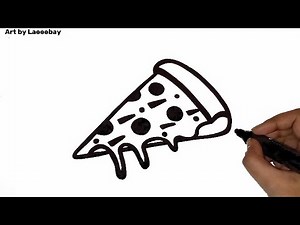 How to Draw a Pizza slice || Pizza Drawing Tutorial Easy Step by step