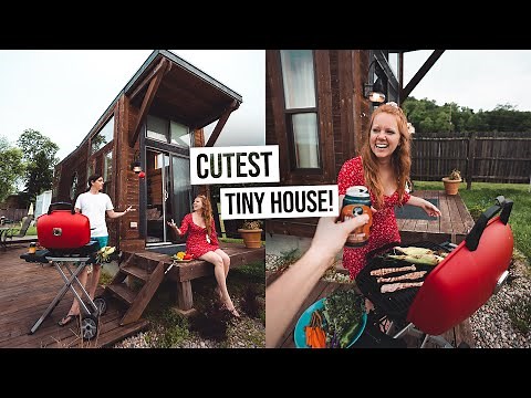 Self Isolation VACATION! - Adorable Tiny House Tour & BBQ Cookout in Cincinnati 😍