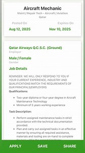 Qatar Airways hiring for Aircraft Mechanic #reels #jobs #JobSearch #jobopportunity #Aircraftmechanic #fyp #foryou | Master Bae