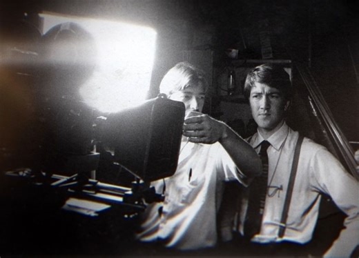 Twin Peaks on Instagram: "David Lynch in his late 20s working on Eraserhead with Fred Elmes in a rare behind the scenes moment captured by Catherine Coulson."