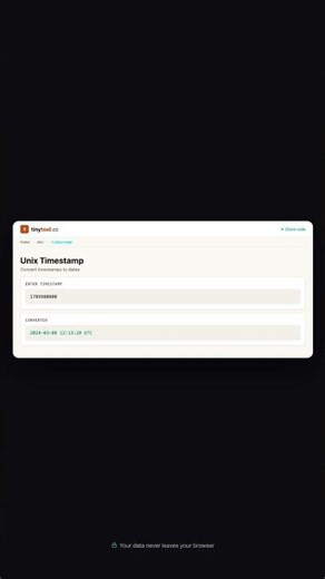 Unix Timestamp — Free Online Tool | TinyTool.cc