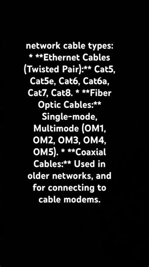 Network cable types