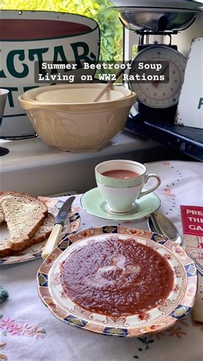 Summer Beetroot Soup, Ration Book Recipes, serve hot or cold.
