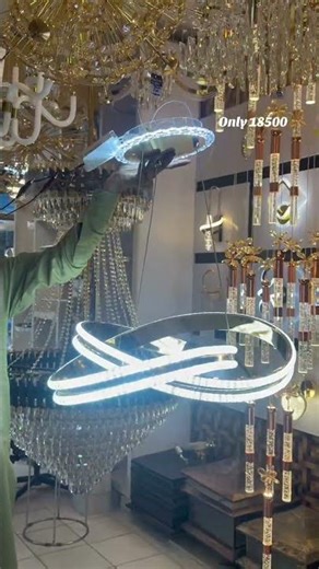 ✨ Modern Gold LED Crystal Hanging Light – Muslim Electric Store