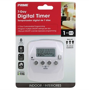 1-Outlet 7-Day Digital Indoor Timer w/8 Programs