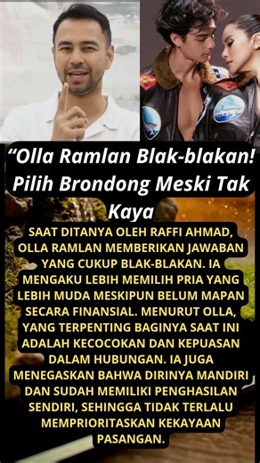 Olla Ramlan Blak-blakan! Pilih Brondong Meski Tak Kaya#shortsindonesia #hotnews #olla Ramlan#