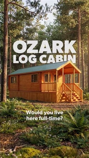 Ozark Log Cabin (Full Exterior View)