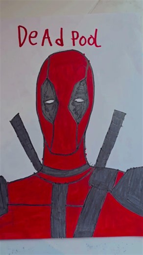 ❤️ Deadpool Drawing That Every Marvel Fan Will Love! 🖤 #shorts #Deadpool #Marvel #MarvelStudios