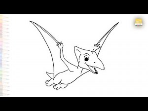 Pterodactyl flying drawing easy | Outline sketches | How to draw A Pterodactyl step by step simply