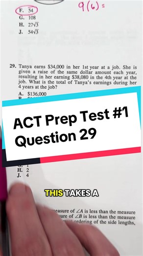 ACT Prep Test - Algebra Question 29 Explained