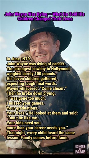John Wayne Was Dying — What He Told His Children Changed Their Lives #hollywood