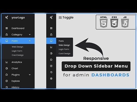 Responsive Sidebar Menu & Dropdown Submenu - Admin Dashboard Menu | HTML CSS and JavaScript