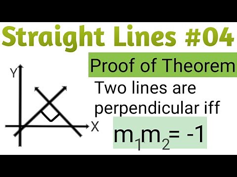 Straight lines :( proof )Relation of Slopes of two perpendicular lines