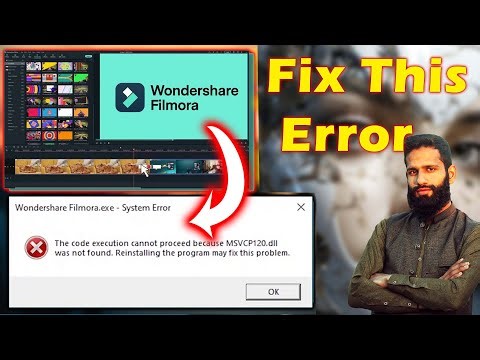 Wondershare Filmora: The code execution cannot process because MSVCP120.dll was not found