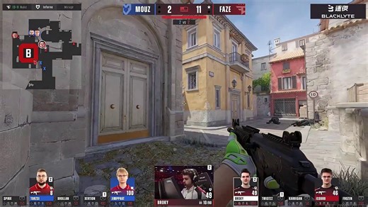 FaZe手握10个赛点！broky天神下凡3杀2v4绝地翻盘