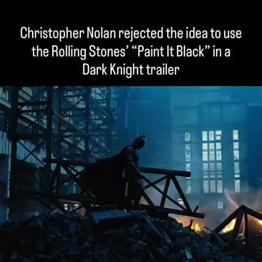 filmoholic on Instagram: "Christopher Nolan shut down his brother Jonathan’s idea to use the Rolling Stones’ “Paint It Black” in a Dark Knight trailer. These days, pop songs in trailers are so common they often come wrapped in slow, moody covers. But Christopher Nolan refuses to follow that trend. He’s so firm about avoiding recognizable music in his films and trailers that he even turned down a song suggestion from his brother. Jonathan “I WOULD HAVE THESE EXTENSIVE LISTS OF THINGS I THOUGHT WO