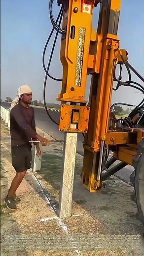 Driving Posts: How Hydraulic Machinery Secures Concrete Piles for Roadside Infrastructure
