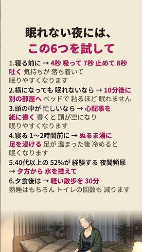 4秒吸って 7秒止めて 8秒吐く、寝る前のこの呼吸だけで変わります 眠れない夜に試したい6つの習慣 #不眠症 #足湯効果