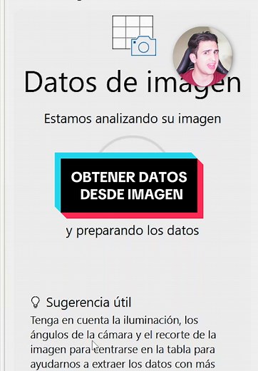 Obtén datos desde una imagen en Excel