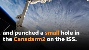 Space debris rips holes into the International Space Station