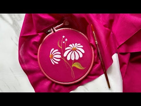 Daisies Painting on Fabric | Simple Fabric Painting | Fabric Painting for Beginners
