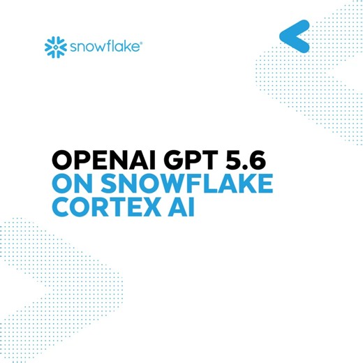 We’re excited to bring the latest @OpenAI models to Snowflake Cortex AI. 🚀GPT 5.6 is now in private preview on Cortex AI. Same-day access. Secure, governed deployment. Faster building, smarter agents, more value from your data.Details: https://t.co/yTXY843kTv