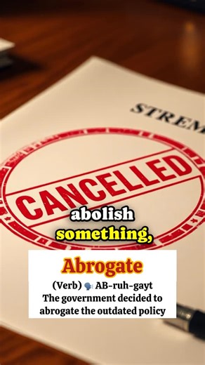 Celebs Teach English on Instagram: "🎬 Ricky explains: Abrogate “When a law, rule, or agreement is officially ended or cancelled — that act of putting a stop to it? That’s called abrogating. It’s like saying, ‘This no longer applies.’” #Abrogate #RickyExplains #CelebsTeachEnglish #SpokenEnglish #LearnEnglish #EnglishWithCelebs #VocabularyBoost #FluentEnglish #WordOfTheDay #EnglishLearning #AI"