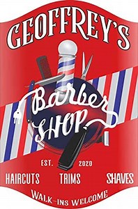 Barber Pole Personalized Barber Shop Sign, Indoor Outdoor Barbershop Decor