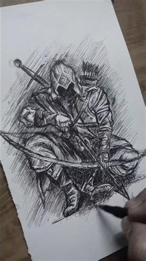 assassin's creed pen quick sketch. #drawing #pendrawing #art #sketch #assassinscreed #gaming