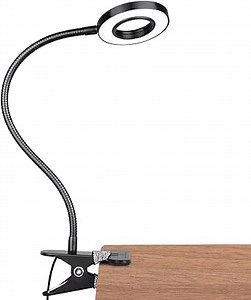 GLORIOUS-LITE LED Clip on Light, 36 LED Reading Light, 4 Modes Book Light, 360° Rotation Gooseneck Reading Lamp, Eye-Caring Clip on Lamp for Bed, Desk,Computer, Headboard, Dorm Room(Black)