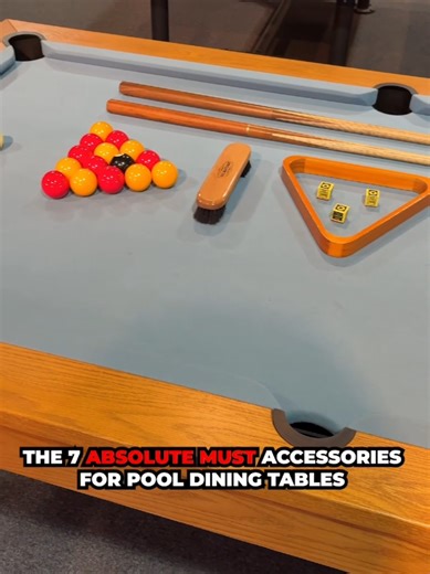 7 accessories every pool dining table owner NEEDS 🎱✨ Want the full breakdown before you buy? Miss one… and game night’s not the same. Good news? Our Signature Luxury tables include the full starter kit👌