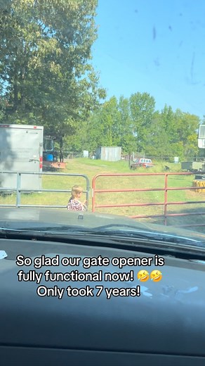 When you realize you had kids just so you don’t have to get out and open the gate anymore 🤣🚜👩‍🌾 #FarmLife #GateOpenerInTraining | Lightfoot Farmstead