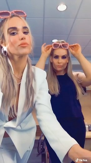 CJ Perry on Instagram: "I taught @natbynature this TikTok dance for her pre match workout ! Catch us on the @usa_network on #MondayNightRaw tonight on 8/9c ! We have matching sunglasses now 😎 do a duet with us on TikTok to be featured !!! We love our #RavishingHarts !"