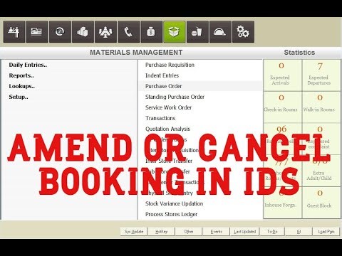 IDS NEXT 6.5 OR 7.0 | HOW TO AMEND OR CANCEL BOOKING IN IDS